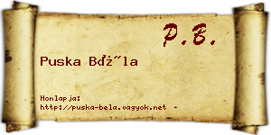 Puska Béla névjegykártya